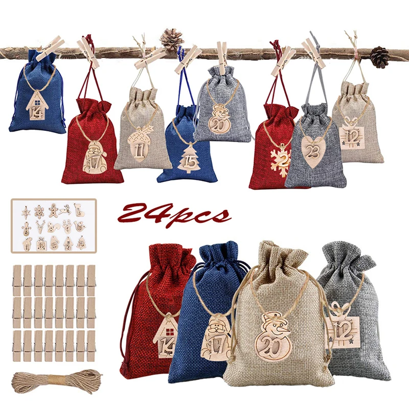 24pcs Christmas Advent Calendar 24 Days Embellishments Christmas Decoration christmas countdown calendar,christmas advent calendar