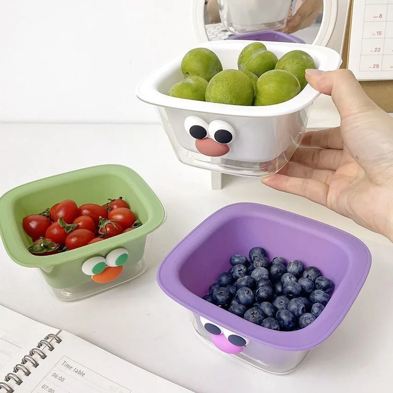 Fruit Drain Basket Removable Double Layer Fruit Vegetable Basin Draining Basket