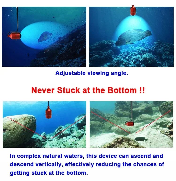 GPS Baitboat 5.8G FPV Cable 7" Video Deep Sea Underwater CCTV Dual Hull RC Fishing Bait Boat with