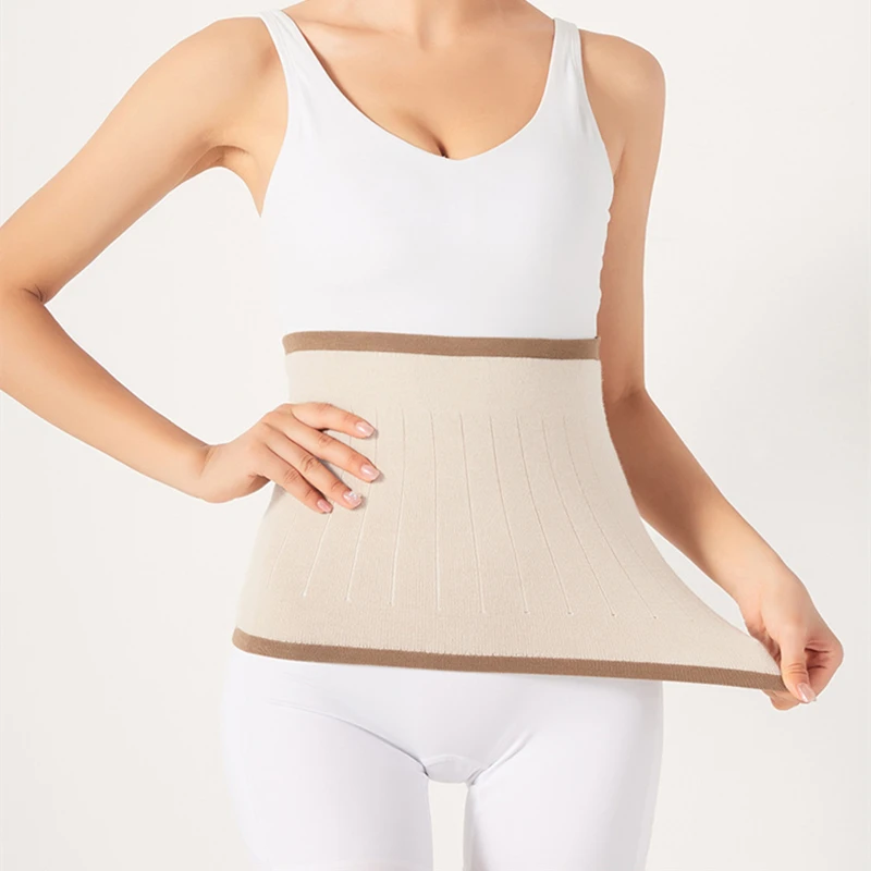 Soft Warm Knit Compression Waistband Back Brace Lumbar Support Wrap Slim Waist Trimmer Kidney Binder Belly Stomach Warmer Belt