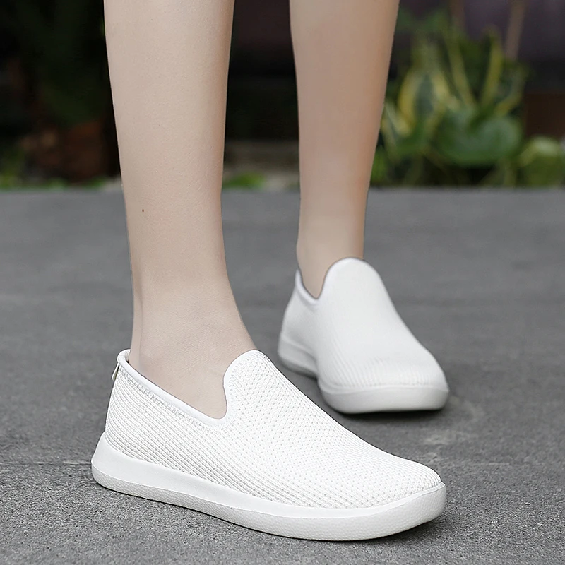 STRONGSHEN Women Flats Casual Shoes Summer Breathable Walking Woven Shoes Anti-slip Handmade Lightweight Trainers Tenis Feminino