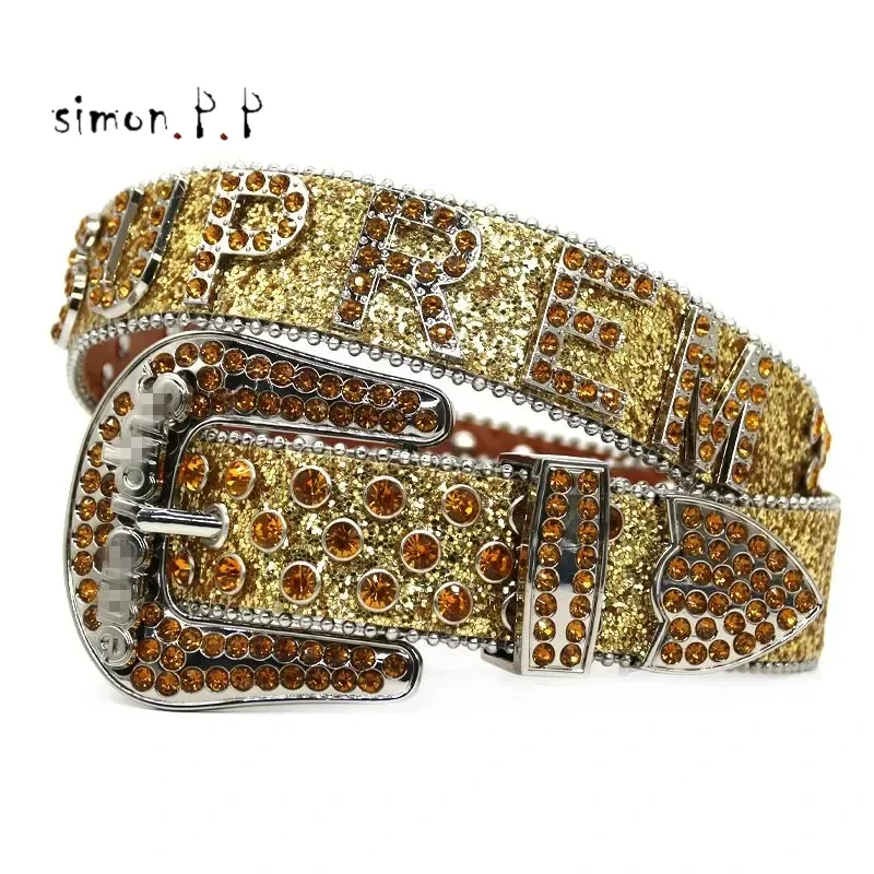 Classics Fashion Belts for Women Designer Mens Bb Simon Rhinestone