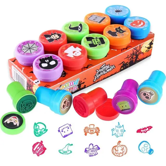 10pcs Children stamp Baby Toys Smiley Face Seal Assorted Self-ink Stamps Scrapbooking DIY Toys Children Toy Seal Stamps for Kids 2