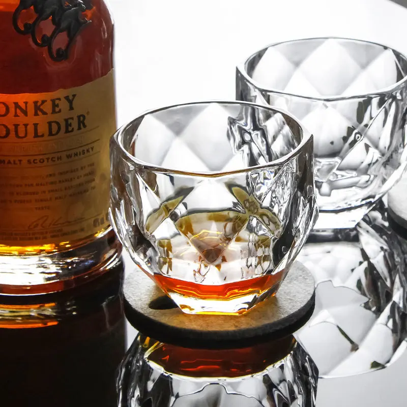 Salloping Horse Whiskey Glasses Cut Whisky Prism Crystal Old Fashioned Glass Vodka Tumbler Chivas Wine Cup