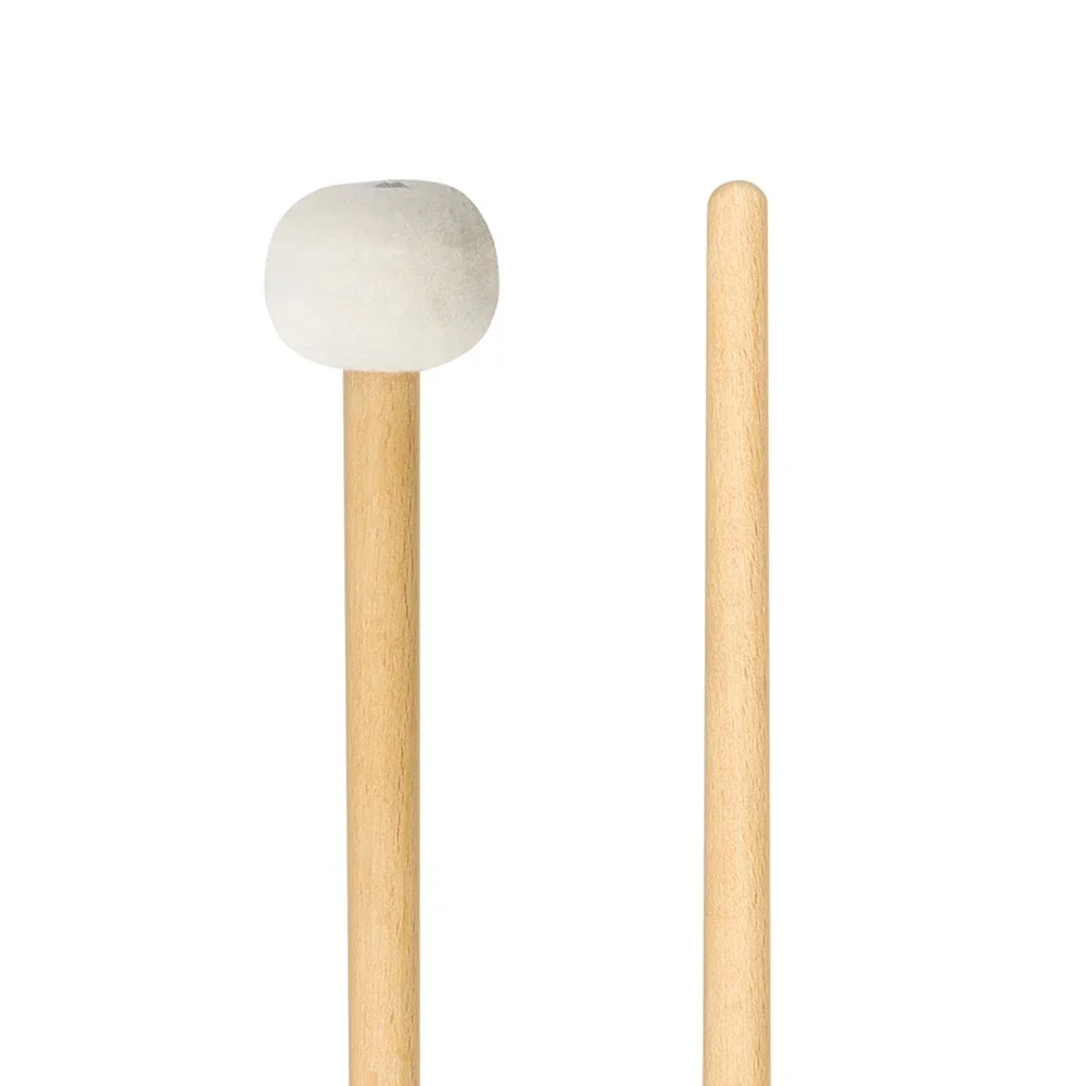 Maillets Caisse Claire En Bois - Tête Laine - Paire - Pour Batterie Percussion - 32cm