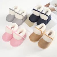 Baby Shoes Booties Baby Boy Girl Shoes Winter Warm Anti-slip Soft Sole Newborns First Walkers Infant Solid Crib Shoes 2