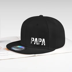 Fun Dad Hero Printed Flat - Brim Cap | Adjustable Sun Hat | Versatile Men's Baseball Cap-Perfect Father's Day Gift (BLACK)