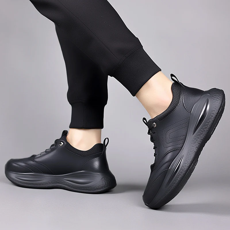 أحذية جلدية رجالية عصرية للخريف، أحذية رسمية كلاسيكية للأعمال، أحذية رياضية مريحة بنعل سميك للمكتب والخارج والمشي اليومي