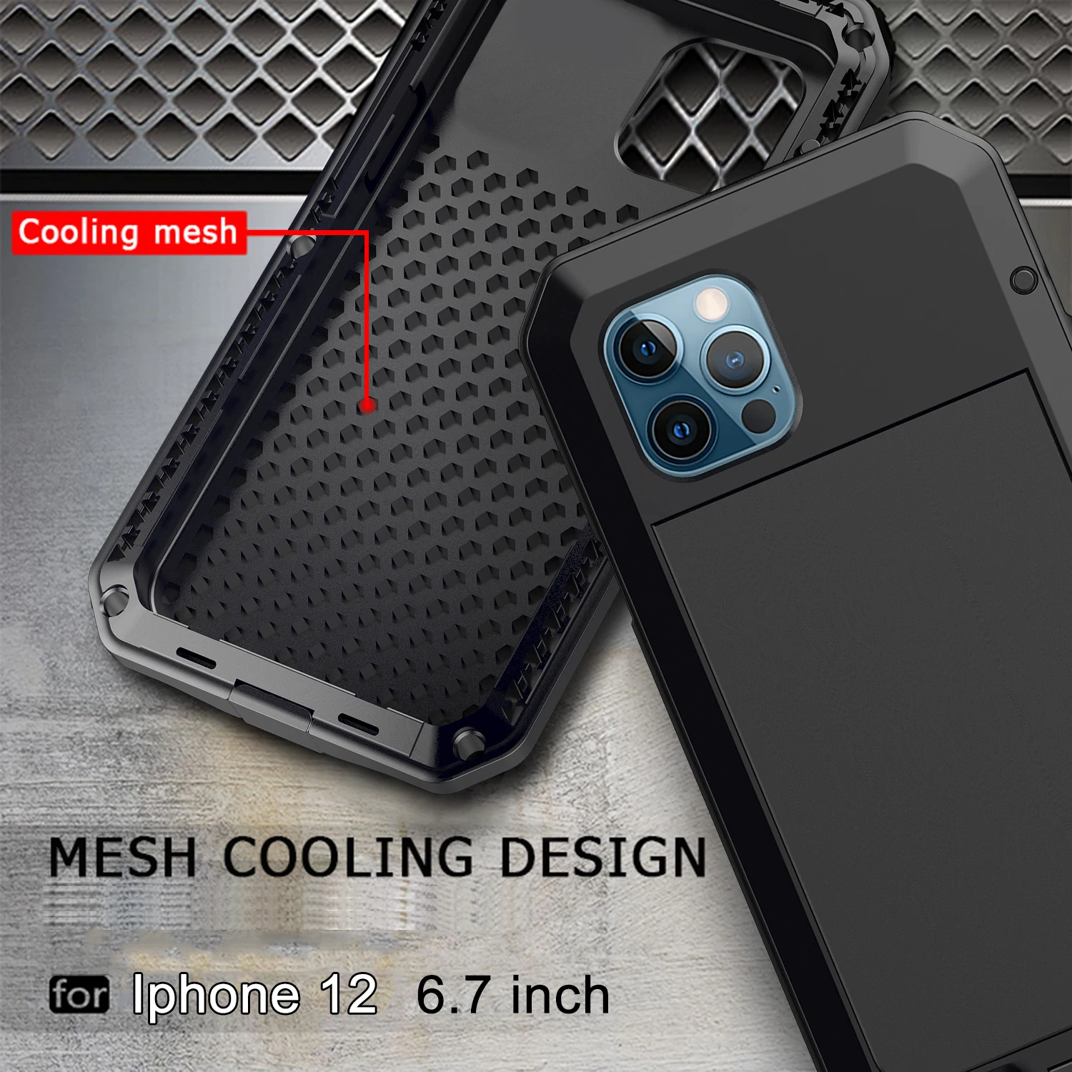 Heavy-Duty Protective Armor Metal Aluminum Shell Shockproof Case