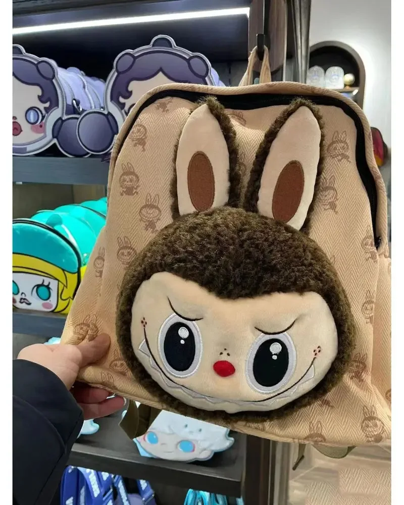 Labubu Korean-Style Plush Backpack – Large-Capacity Cute Big-Head Design for Unisex College & Fashionable Travel 1