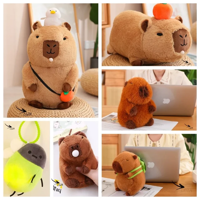 Capybara Plush Toy Simulation Capibara with Turtle Backpack Fluffy Doll  Stuffed Animals Bubble Pendant Funny Christmas Gift Kids - AliExpress