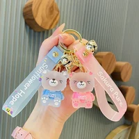 Cute Resin Crystal Cartoon Bear Keychain for Girls - Perfect for Car Keys, Bags, Ornaments, and Party Favors 1