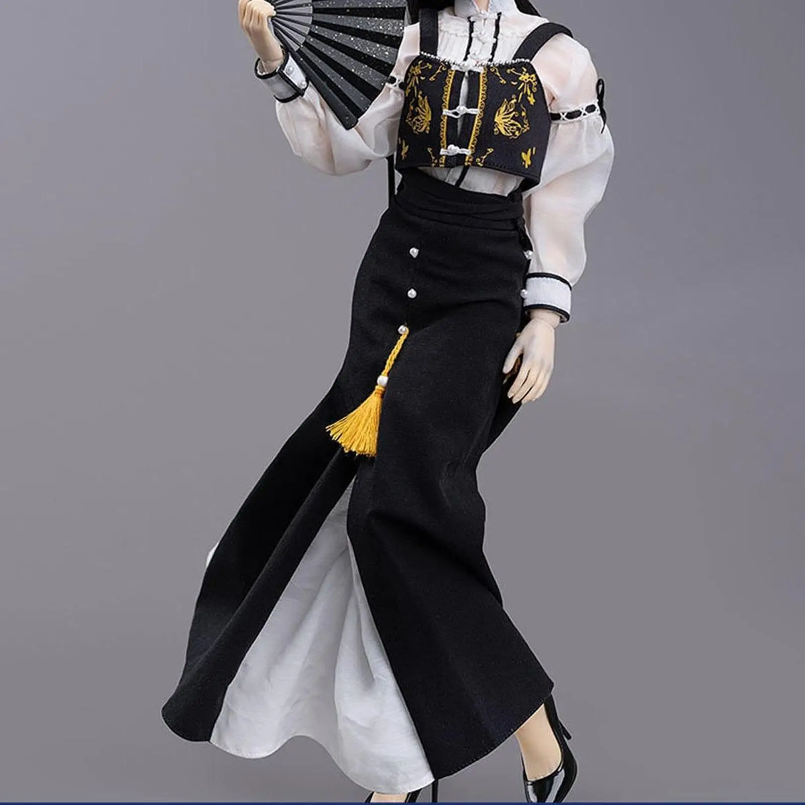 1/6 Top and Skirt Oufit Retro Outfit for 12 inch Female Figures Accessories