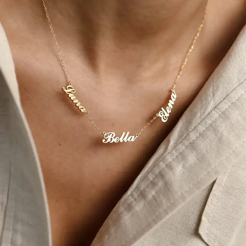 

Perfect Gift for Mom • Family Name Necklace in Gold, Silver Rose • Children Names Necklace • Mothers Necklace • Mothers Day Gif