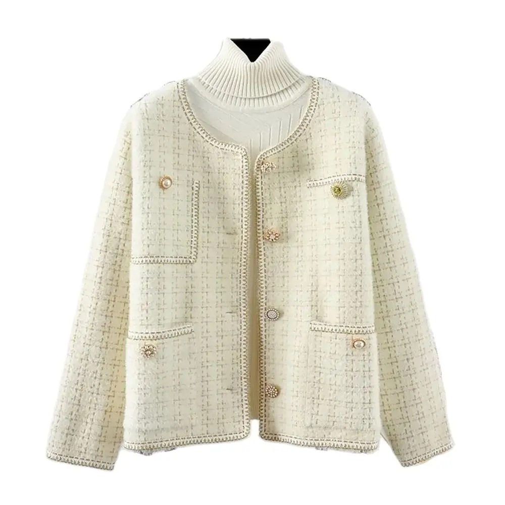 Женское повседневное пальто [lint], черное пальто из искусственной норки и бархата, в западном стиле, новинка для весны и осени,