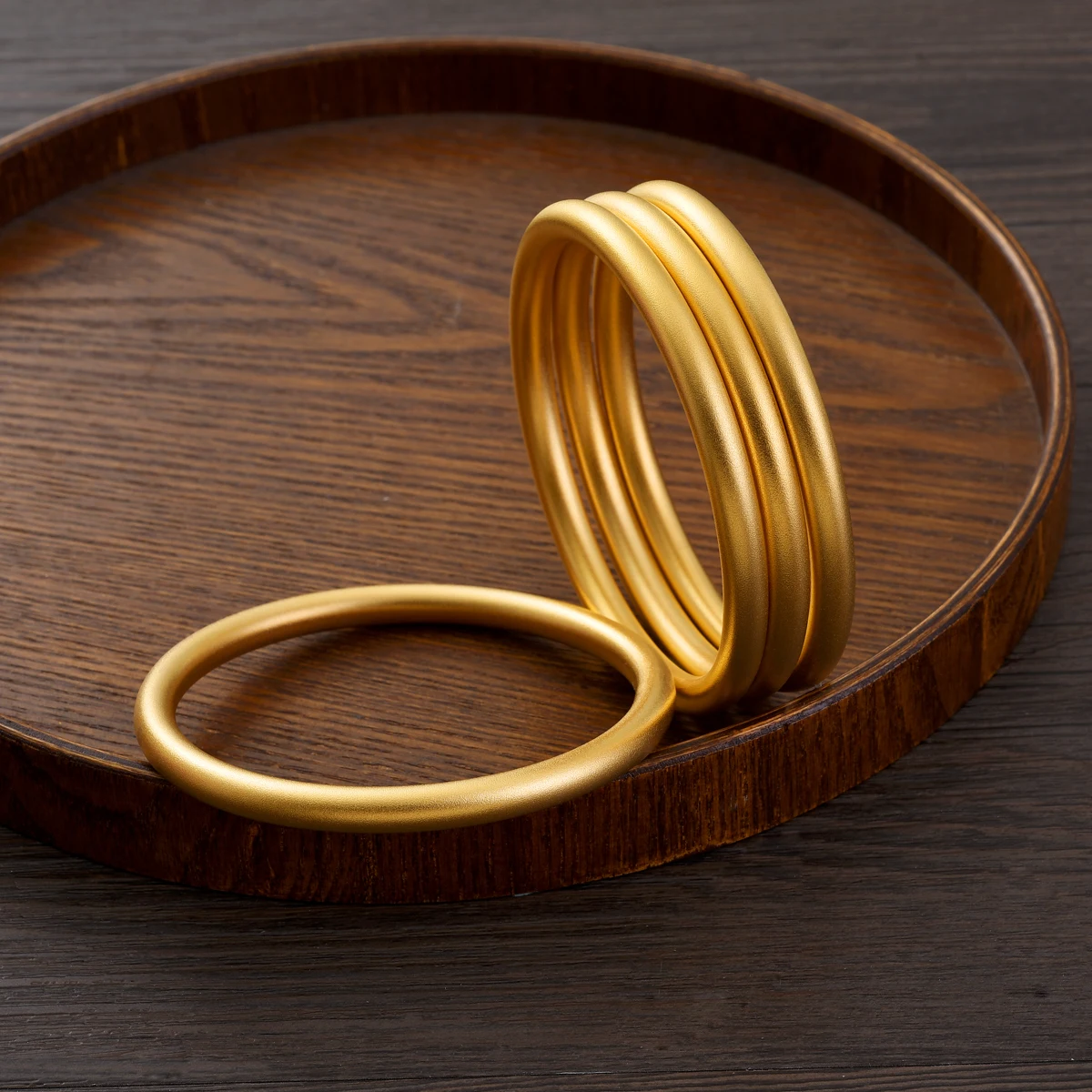 Gold Color Dubai Simple and Elegant Women Bangle Smooth Matte Closed Bracelet for Girls Fashion Exquisite Jewelry Gift Bride Wed 6