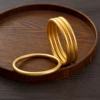 Gold Color Dubai Simple and Elegant Women Bangle Smooth Matte Closed Bracelet for Girls Fashion Exquisite Jewelry Gift Bride Wed 6