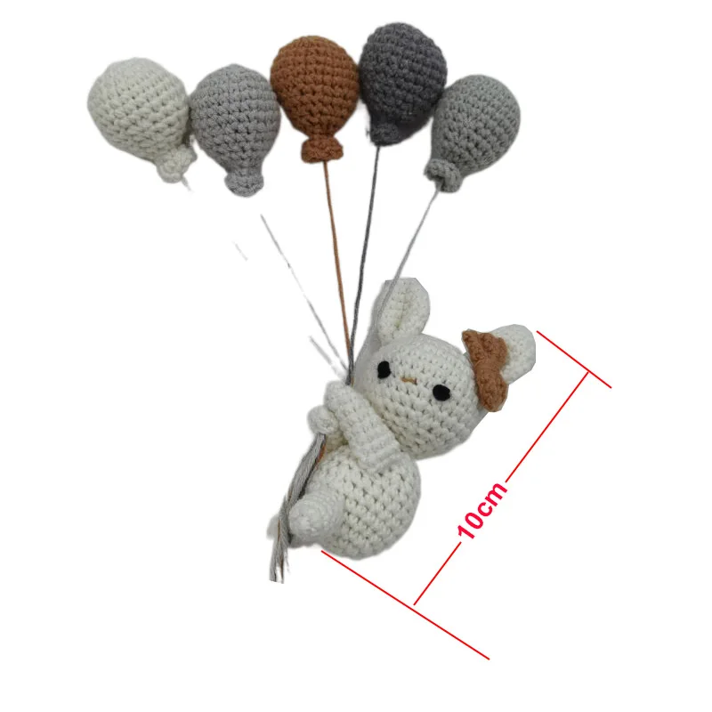 10cm Handmade Rabbit Bunny Animal with Balloon Home Decor Wall Hanging Toys Nursery Decor Living Room Children Girls Bedroom Dec plush doll,anime plush doll