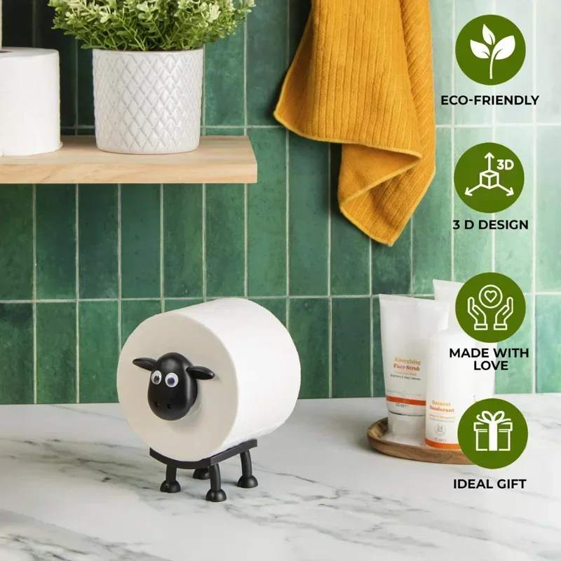 Sheep Shape Toilet Tissue Rack Toilet Paper Holder Resin Lovely Sheep Tissue Box Stackable For Home Bathroom Vanity Night Stands