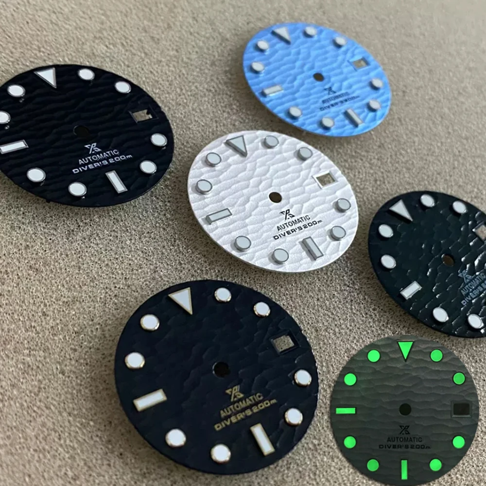 

New Green Luminous NH35 Dial 28.5mm White/Black/Light Blue/Cyan Watch Dials Fits for NH35 NH36 4R 7S Movement Men Watch Faces