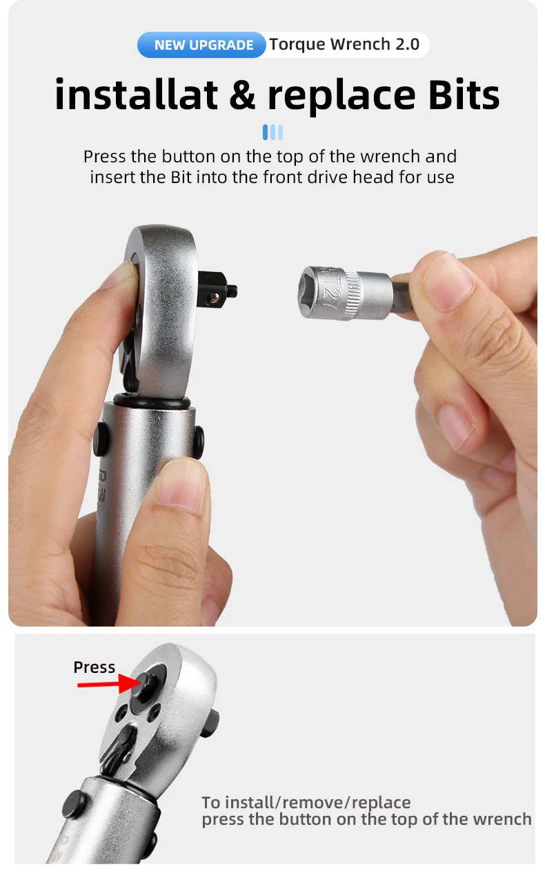 BIKEHAND Professional Torque Wrench Set 1/4'' Drive Bicycle T20/25/30 Allen Key Tool Socket Spanner Kit Motorcycle Repair Tool