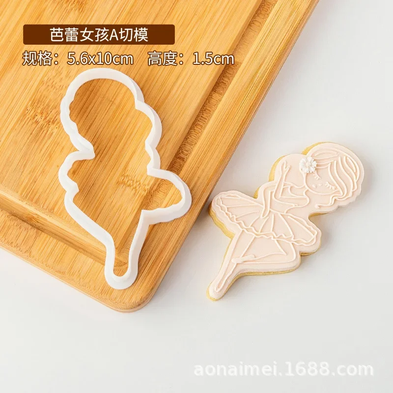 Ballet Girl Swan Cake Cookie Press Stamp Acrylic Fondant Sugar Craft Cookie Cutter Biscuit Mold Bakeware Pastry Decorating Tools Cookie Cutter Baking Mold Cookie Mould Fondant Cutter Baking Decorating Tools