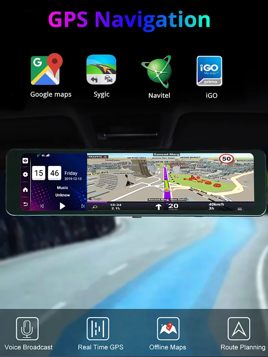 4G LTE 11.26 ġ ڵ ̷ ADAS ȵ̵ 8.1 DVR GPS ׺̼  ī޶, 1080P  ڴ  24 ð 