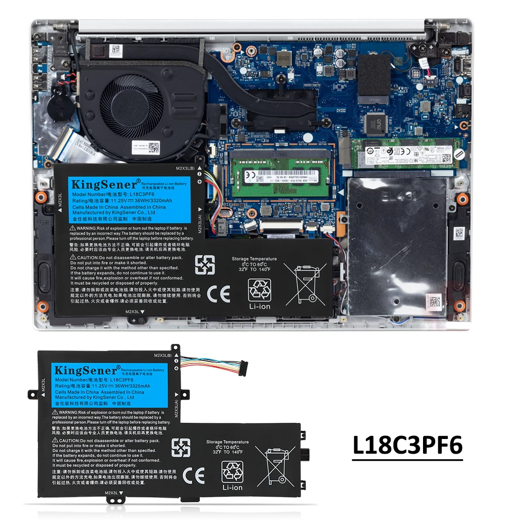 Kingsener-bateria do Portátil para Lenovo Ideapad L18c3pf7 L18m3pf7 L18c3pf6 S34014iml S340-15iwl L18l3pf2 L18m3pf6 36wh - Imagem 3