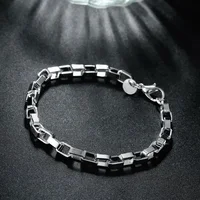 925 argent sterling classique 5MM longue boîte chaîne Bracelets collier ensemble de bijoux pour hommes mode fête accessoires de mariage cadeaux 5