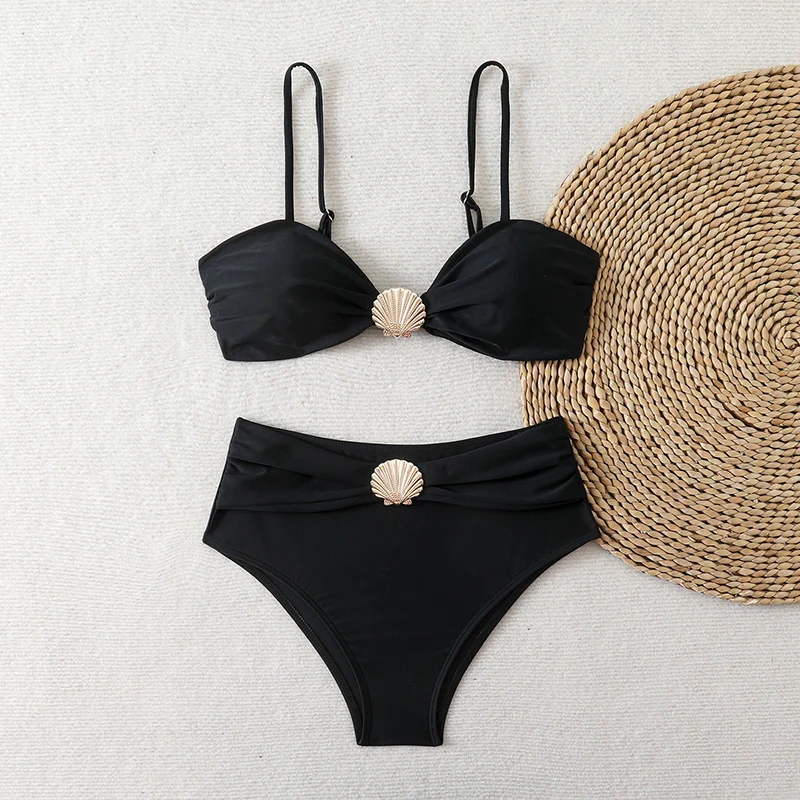 High Waist Bikini Women's Swimsuit Two-piece Bathing Suits Bandeau Woman Swimwear 2026 Trend Bikinis Sets Brazilian Beach Wear