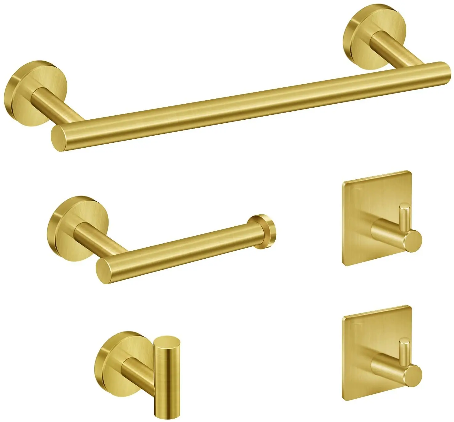 Stainless Steel Bathroom Hardware Set Robe Hook Towel Rail Bar Rack Bar Shelf Tissue Paper Holder Toothbrush Holder Bathroom