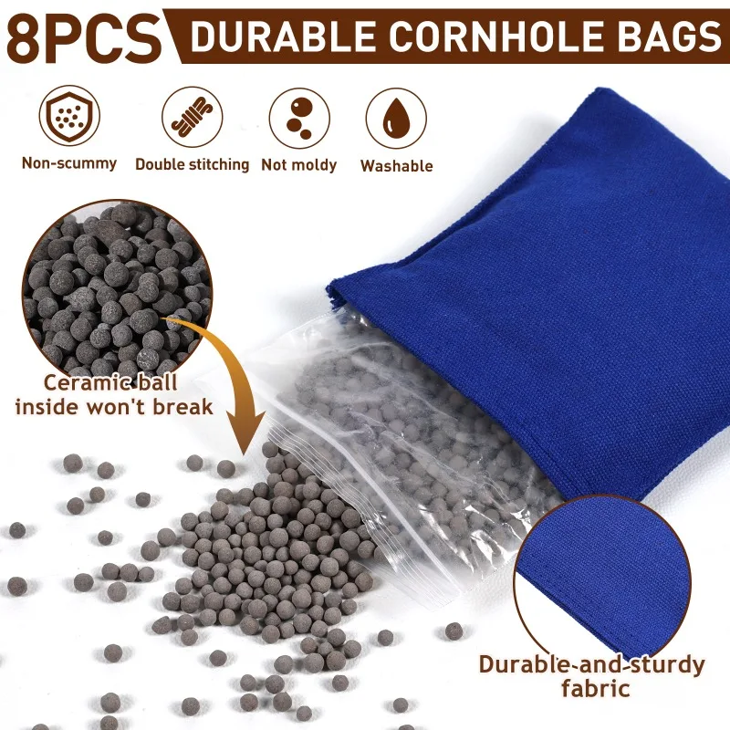 Premium Cornhole Set - 3 Feet X 2 Feet Game Boards, Includes 8 Corn Hole Toss Bags 6