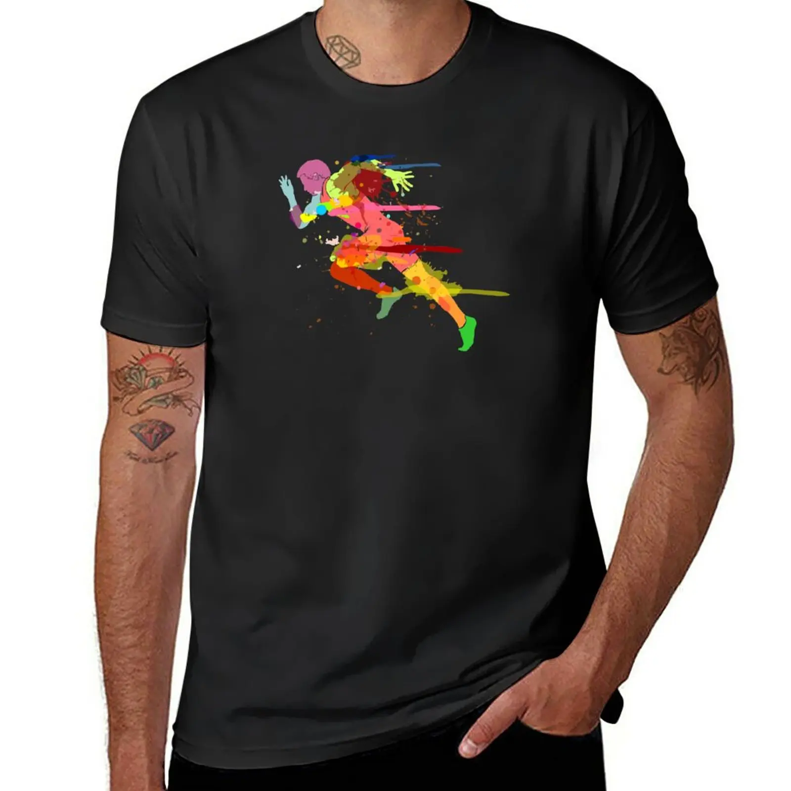 

New Sprinter track and field sprint runnersport T-Shirt black t shirts plain t-shirt oversized t shirt men
