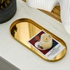 Stainless Steel Storage Tray Golden Oval  Light Luxury Jewelry  Cosmetic   Plate Swing  Home Decorative tray 1
