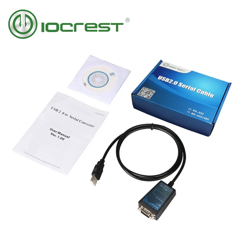 Iocrest-cabo Serial com Chipconjunto Ftdi Usb 2.0 para Rs232 Masculino Pinos Db9 Suporte Win10 1m - Imagem 2