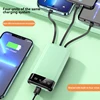 100000mAh Built-in 4-wire Power Bank Thin And Convenient Mirror-like Screen Digital Display Business Powerbank for All Phones 2