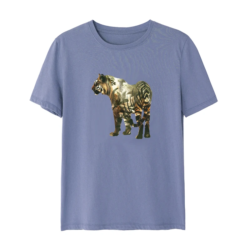 Forest Tiger Iron-On Patches High Quality Stickers T-Shirt Diy Heat Transfer Parches Ropa Iron On Transfer