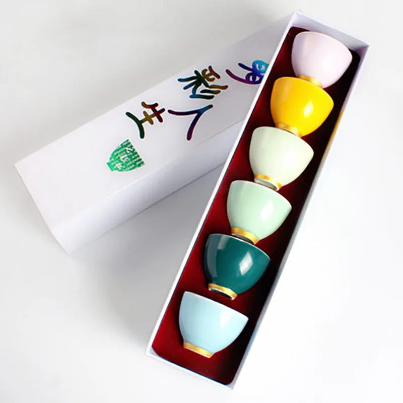 50 ML Creative Colorful Porcelian Teacup Chinese Ceramic Tea Cup Bowl Kung Fu Da Hong Pao Oolong Teaware Ceremony Master Cup