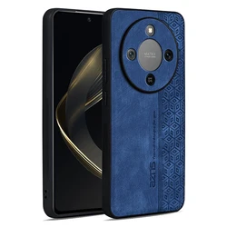 Elegant Leather Skin Feel Shockproof Case with Classic Color and Lens Protection for Honor X7A (Night blue)