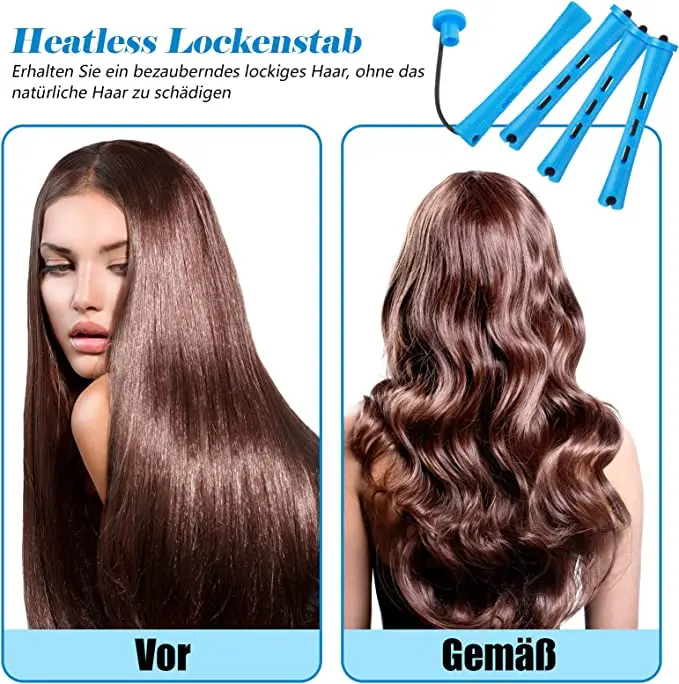 Description Picture 6 of itemPack of 60 Woman Long Short Hair Curler Rods Nonslip Rollers Portable Salon Travel Barber Hairdressing Curling Tool