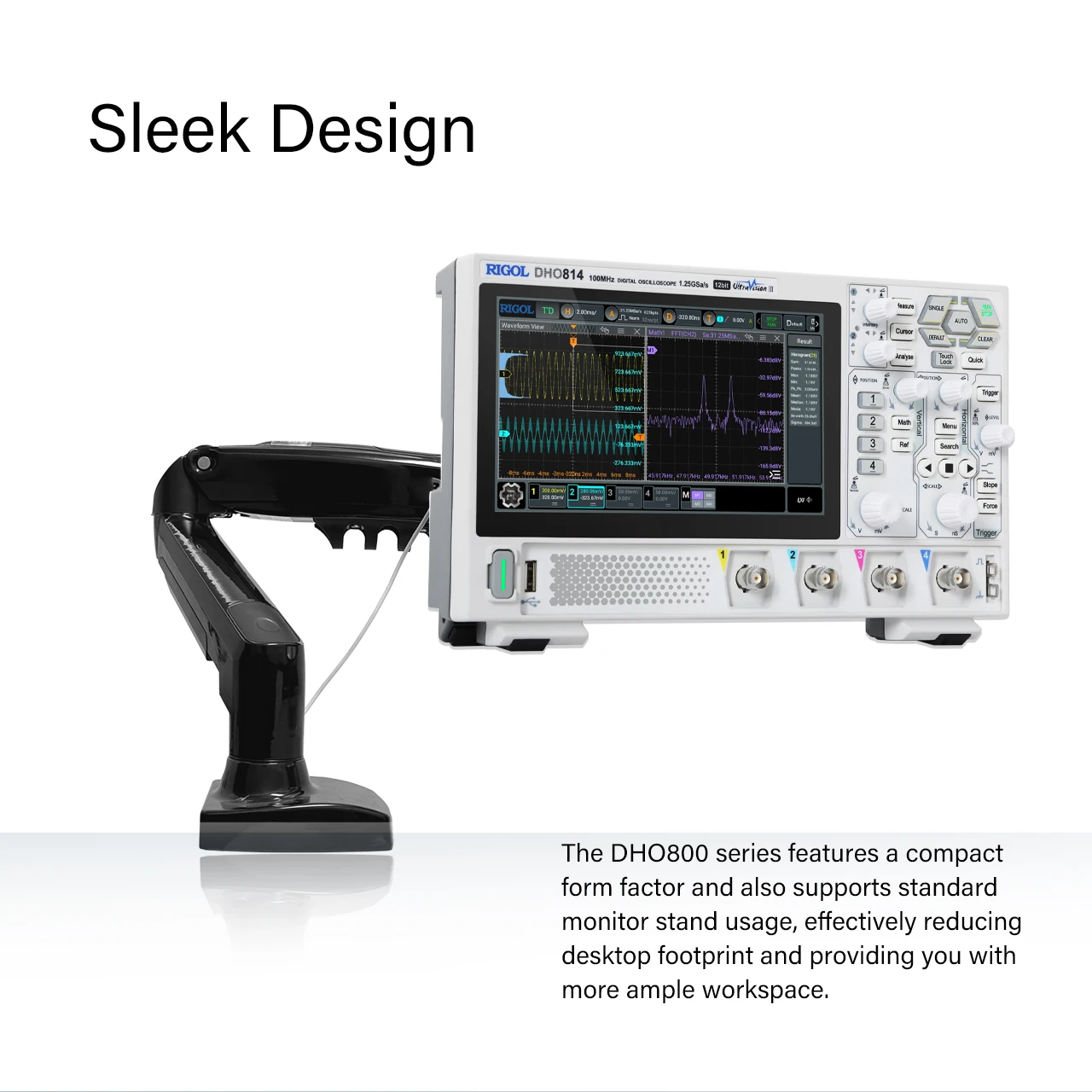 RIGOL DHO800 Series Digital Oscilloscopes Portable 70-100MHz 1.25G Sa/s type-c Power Supply DHO802/DHO804/DHO812/DHO814 digital oscilloscope