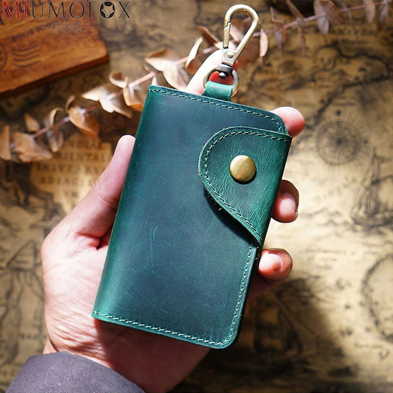 Originele Lederen Sleutel Portemonnee Voor Mannen Vintage Veelzijdige Mannen Houder Portemonnee Kaart Case Thuis Key Organizer huishoudster| | AliExpress