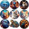 Cat Wooden Animal Puzzle Party Games Holiday Educational Gift for Kids Intelligent Wood Jigsaws Toys Pig Dog Wood Jigsaw 1