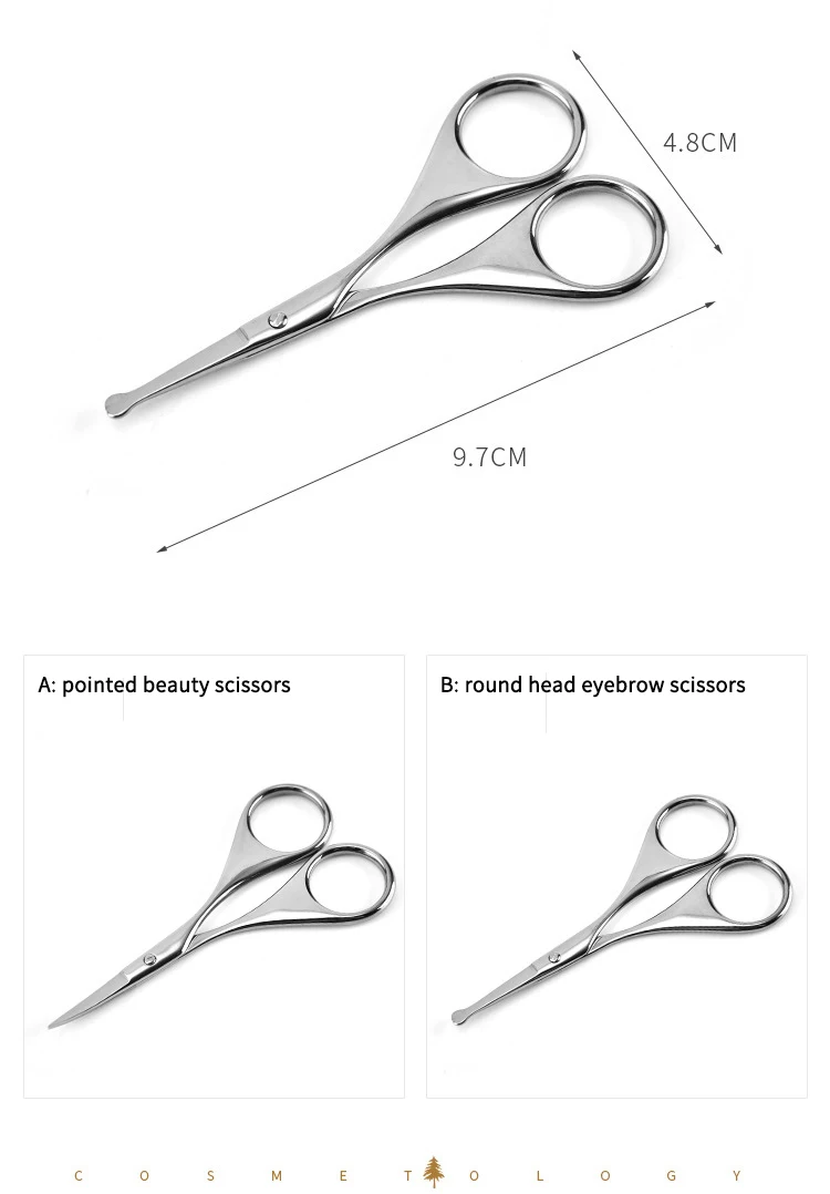 Facial Hair Small Grooming Scissors For Men Women Eyebrow Nose Hair Mustache Beard Eyelashes Ear Trimming Kit