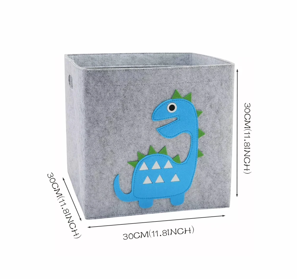 Cube Folding Toy Storage Box | Felt Fabric Basket for Cartoon Animal Nursery