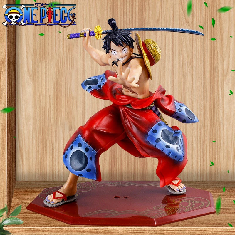 

18cm One Piece Wano Country GK Anime Action Figure Samurai Sword Monkey D Luffy PVC Model Decoration Collection Toy Boy Gift