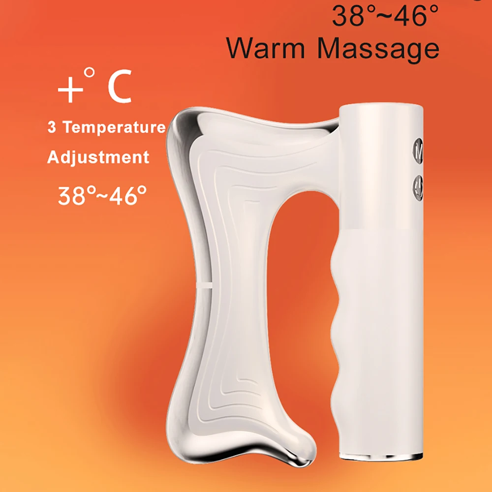 2025 New Electric Heating Fascia Knife Muscle Relaxation LCD Vibration Massager Warm Body Lifting Blade Comb Massage Tool