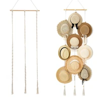 Bohemian Multilayer Macrame Hanging Hat Organizer Nordic Cotton Rope Tapestry Caps Display Rack Storage For Home Wall Decoration 1