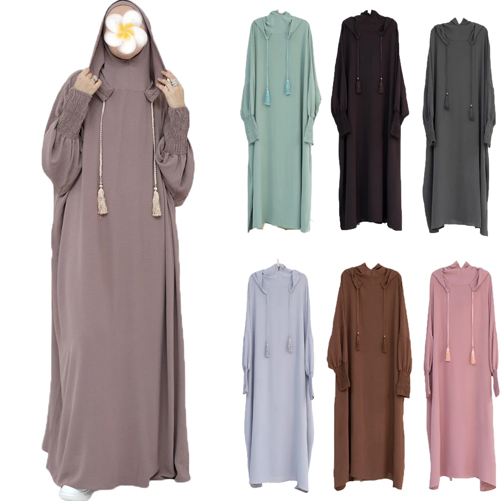 

Eid Hooded Abaya Women Muslim Long Khimar Hijab Maxi Dress Turkey Kaftan Dubai Islamic Prayer Garment Arab Robe Ramadan Burqa