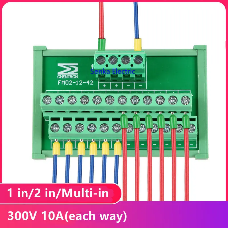 Din tipo Parafuso Bloco Terminal Multi-in Out Pcb Caixa de Distribuição Breakout Cabo de Alimentação Paralelo Splitter Connector